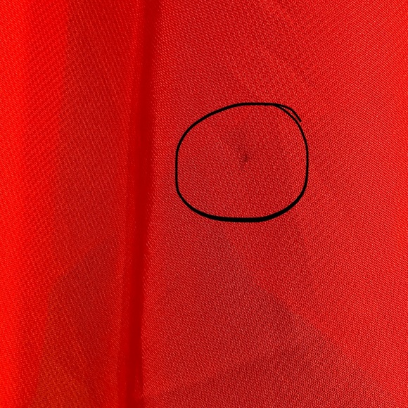 Red One Shoulder Sheer Drape Top - Picture 17 of 17